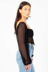 Rosanna Mesh Bustier Blouse