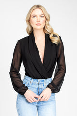 Isla Long Sleeve Chiffon Bodysuit