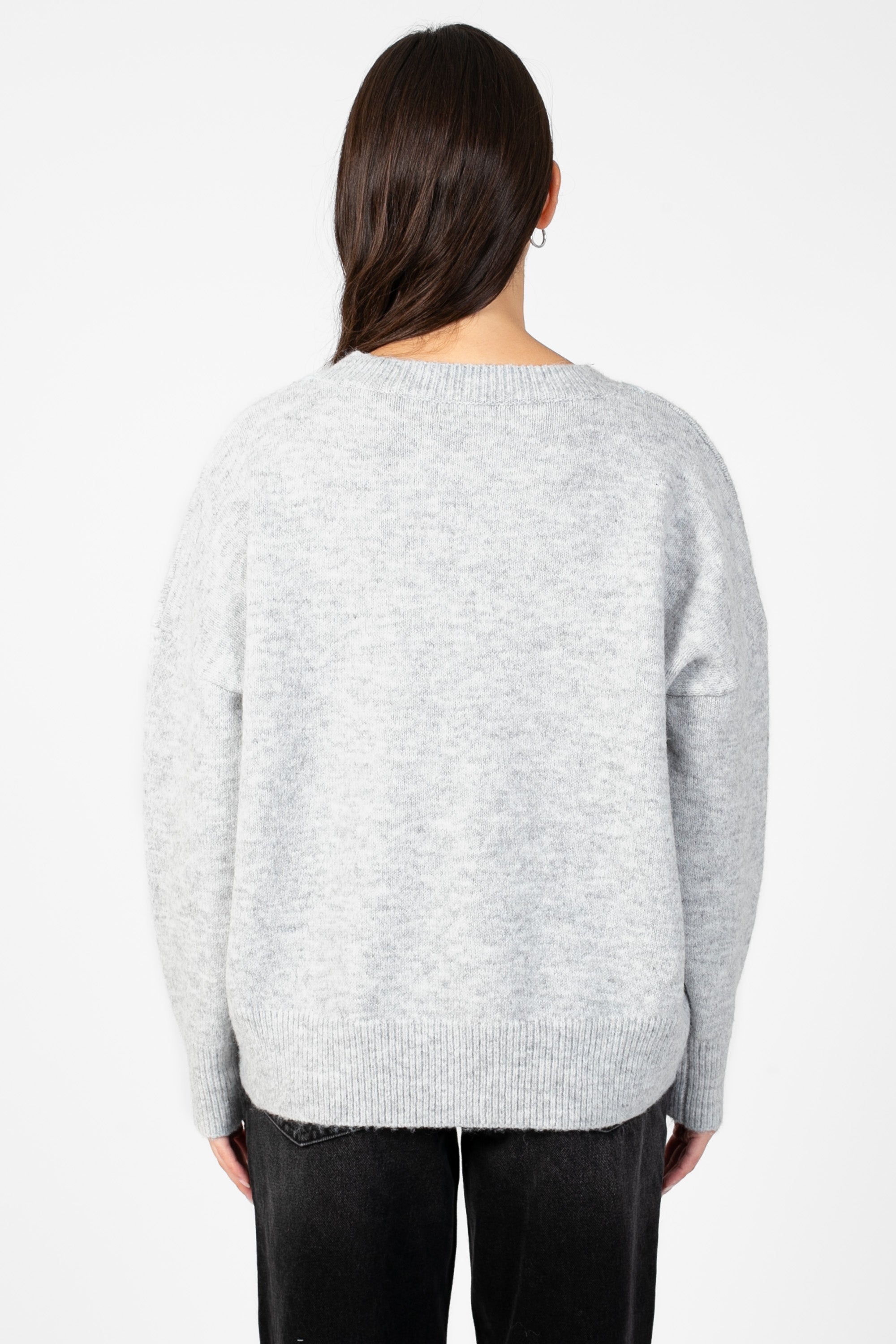 Lyla + Luxe® Heart Stitch Crew Neck Sweater