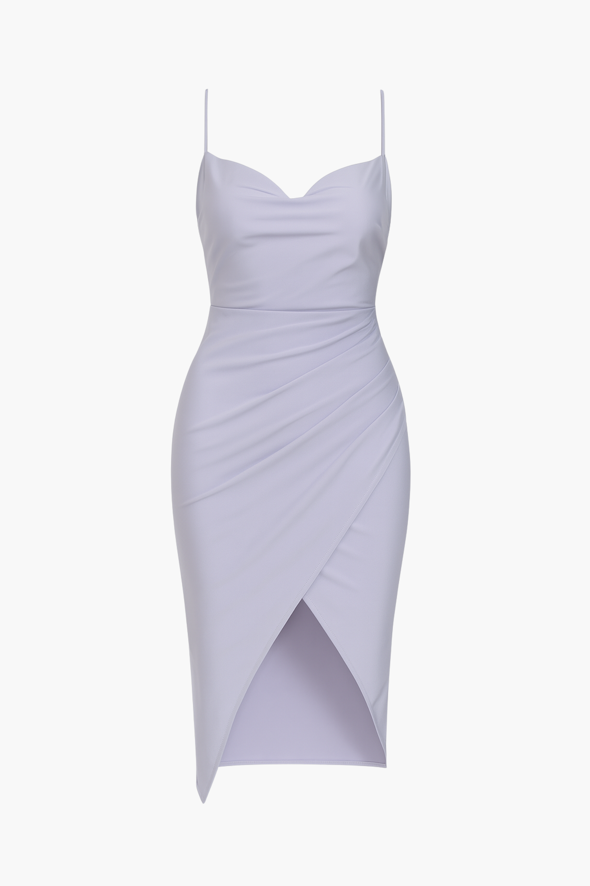 Elle Satin Ruched Tulip Midi Dress