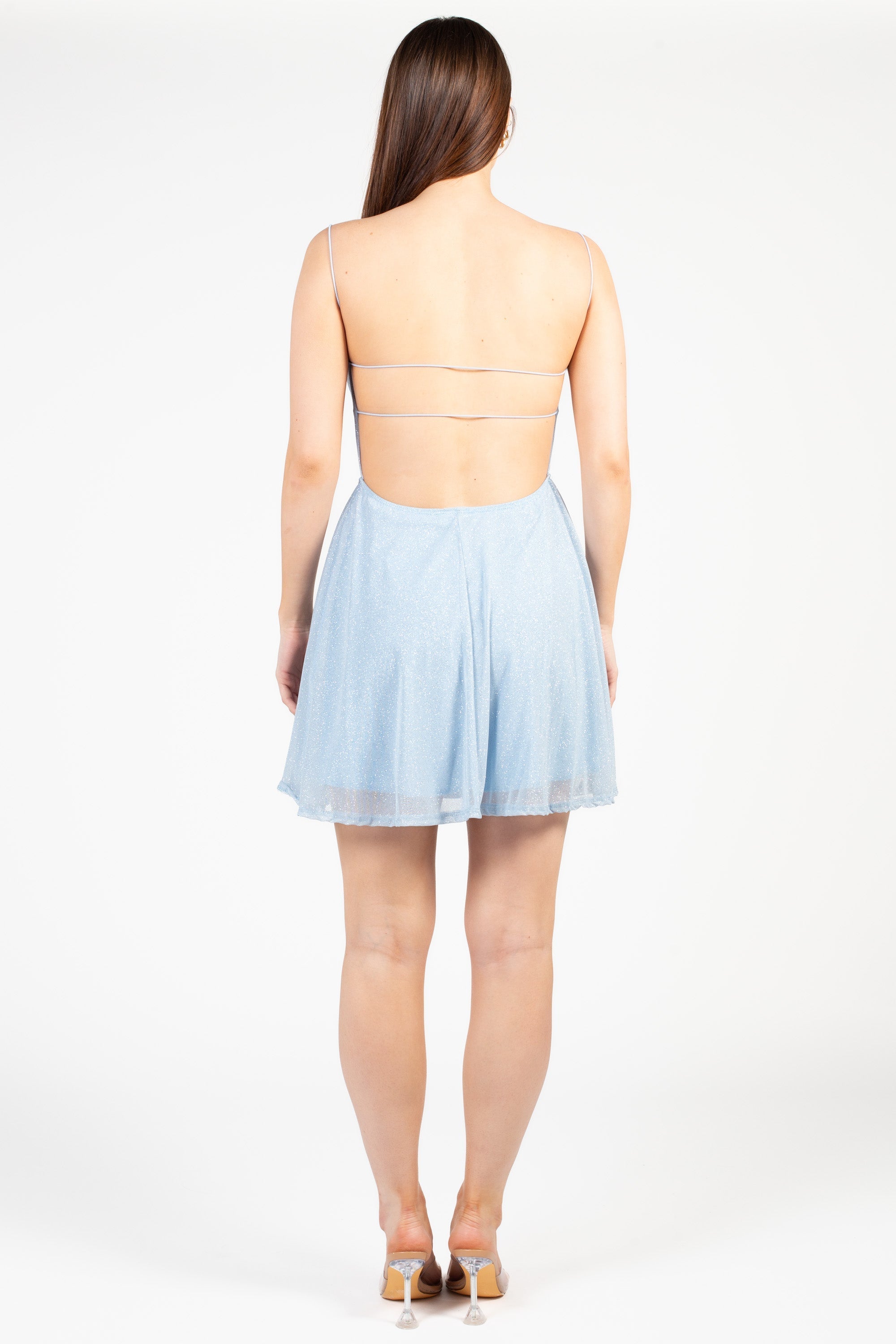 Alice Shimmer Strap-Back Mini Dress