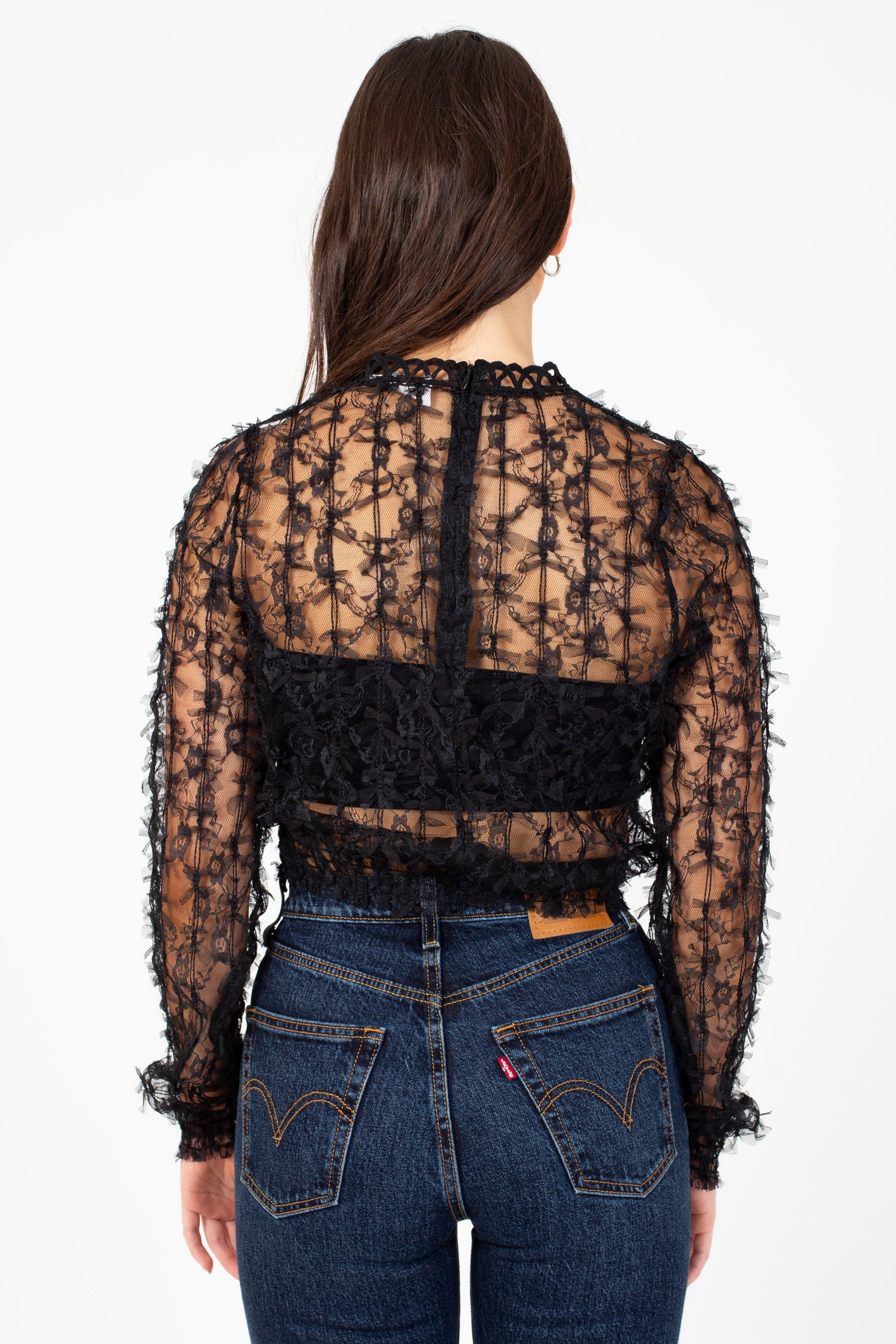 Babylon Mesh Bow Applique Blouse